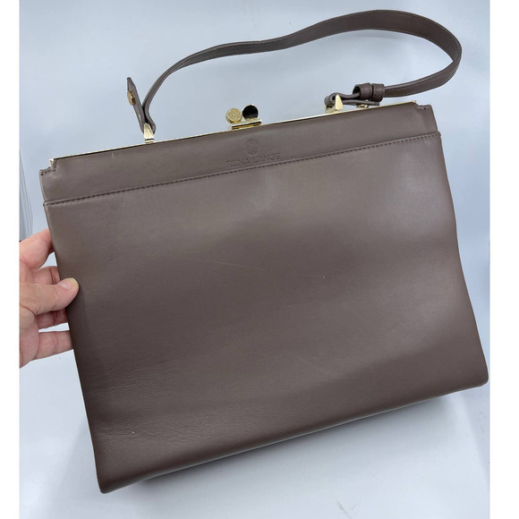 Rena Lange Handbags - Rena Lange 100% Leather Handbag Made in Italy Gorgeous Cocoa Brown 13"x1-"